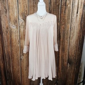 Nwt Vintage Style Blush 3/4 Sleeve Swing Dress